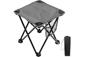 Matekxy Camping Stool Portable Folding Samll Chair Camp Stool for Camping Fishing Hiking Gardening and Beach, Camping Seat with Carry Bag (Grey)