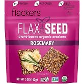 Flackers Organic Rosemary Flaxseed Crackers, 5 Ounce 1-Pack | Organic, Gluten Free, Non-GMO, Vegan, Keto Snack, 9g Fiber, 1g Net Carbs