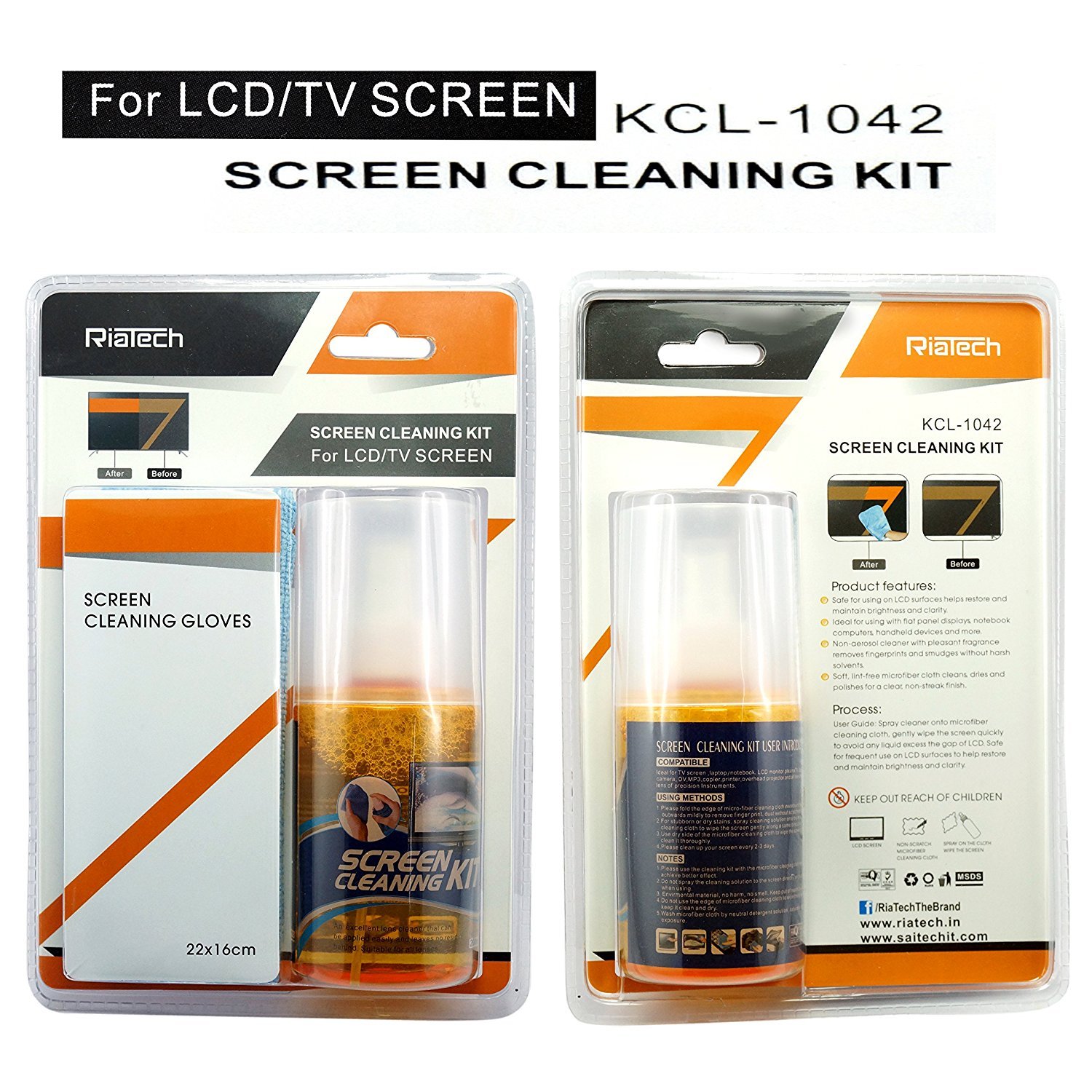 2 in 1 LCD Touch Screen Cleaning Kit (200ml) with Microfiber Cloth for