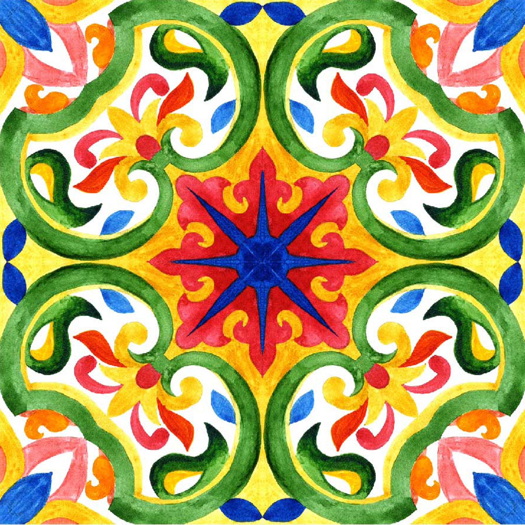 Poromoro Spanish Portuguese Azulejo Style Peel and Stick Backsplash Tile Stickers Set of 16 pcs(5.9_2)