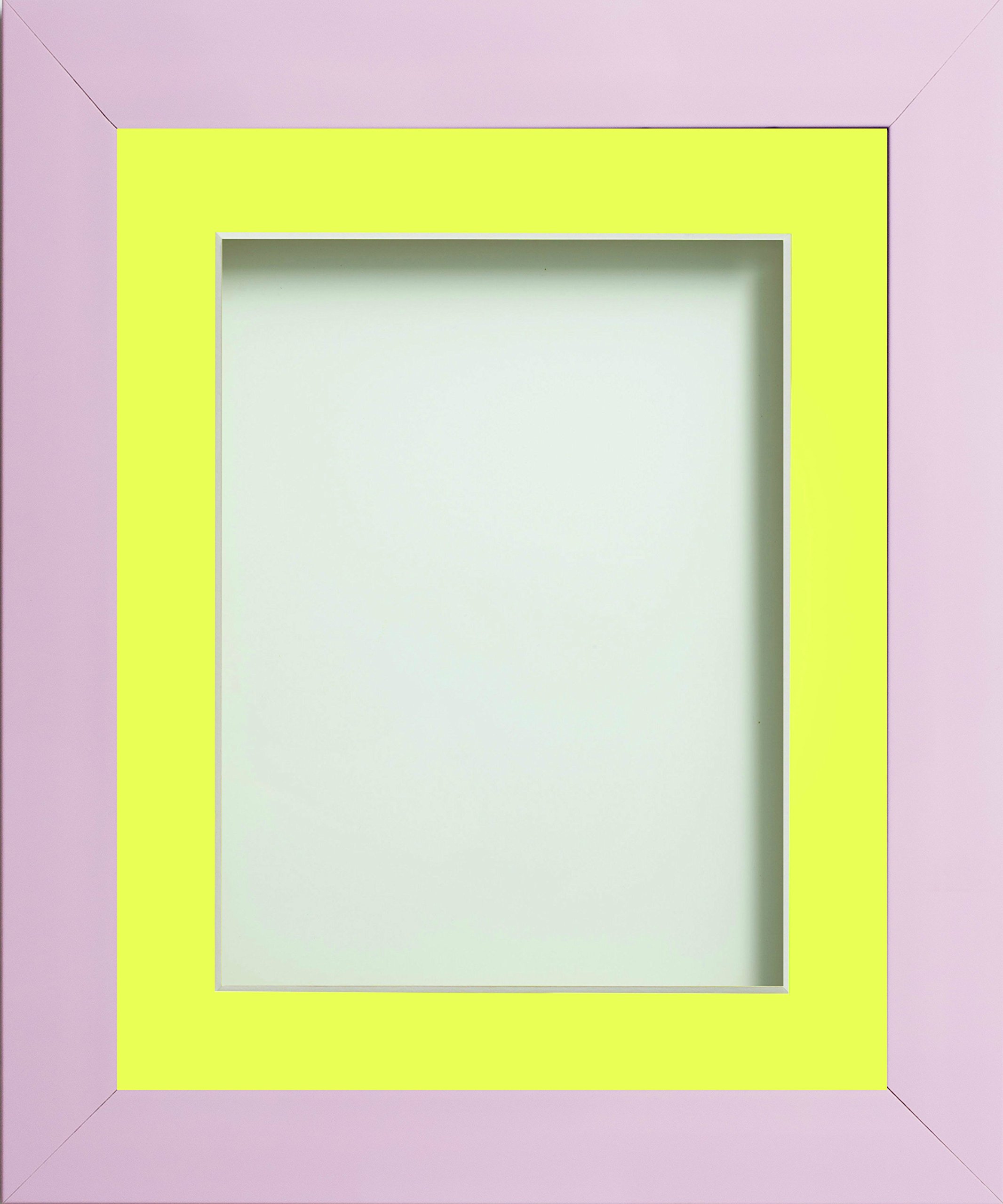 Frame Company Candy Range Peony Picture Photo Frames with Lemon Bon Bon Mount, 9x7 for 6x4 *Choice of Sizes and Colours* Fitted with Real Glass