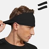 VIMPEP Tenacious Sports Headbands for Men Soft Feeling Non Silp Sweatband Workout Headband for Running,Cycling,Basketball,Tennis,Yoga Fitness Stretchy Quick-Dry Hairband for Unisex (3/4/6 Pack)