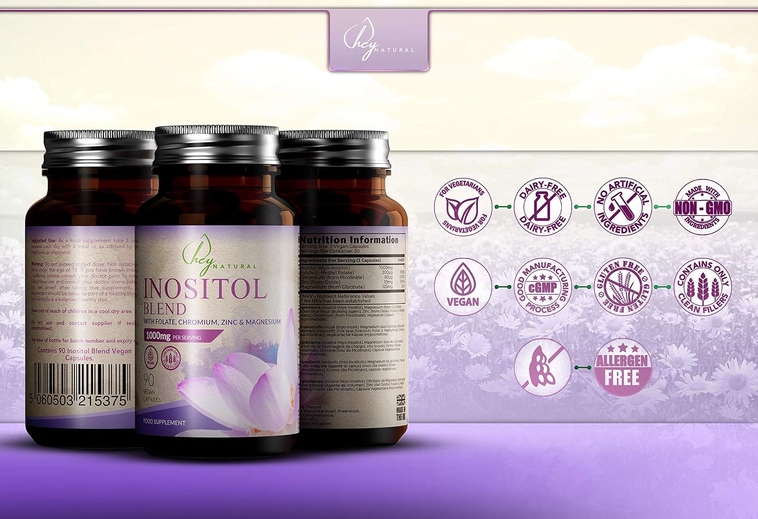 HN Inositol Supplement, 90 count (Pack of 1) - Image 3