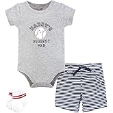 Hudson Baby Unisex Baby Bodysuit, Short and Sock, 3-Piece Set
