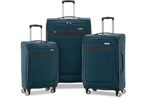 Samsonite Ascella 3.0 Softside Expandable Luggage with Spinner Wheels, 3-Piece Set (20/25/28), Teal/Black