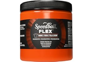 Speedball Flex Screen Printing Fabric Ink Mandarin 8oz, for Home Decor, Bags, T Shirt, Essential for Artists Craft Kit