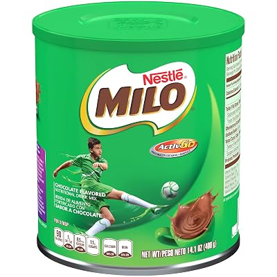 NESTLE MILO Chocolate Flavored Nutritional Drink Mix 14.1 oz. Canister - Pack of 2