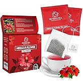 50 PACK Hibiscus Tea Bags – Individual Wrapped Tea Bags – All Natural Hibiscus Flower Herbal Tea | Caffeine Free | No Preservatives, No Sugar – Great For All Seasons