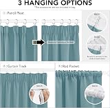 Deconovo Thermal Blackout Curtains 90x90 Sky Blue Two Panels view 3