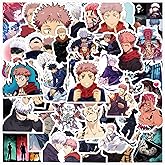 55pcs Popular Jujutsu Anime Kaisen Stickers for Kids, Children's Hot Cartoon Sticker for Water Bottle,Laptop,Waterproof Vinyl Decals for Teens Girls Boys Party Supply Favor Decor(Colourful-B)