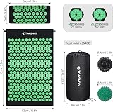 TOMSHOO Acupressure Mat and Pillow 2 Massage Balls Travel Bag Green view 4