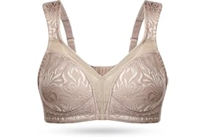 WingsLove Women's Minimizer Full Coverage Non Padded Wire-Free Bra Comfort Plus Size Everyday Bras