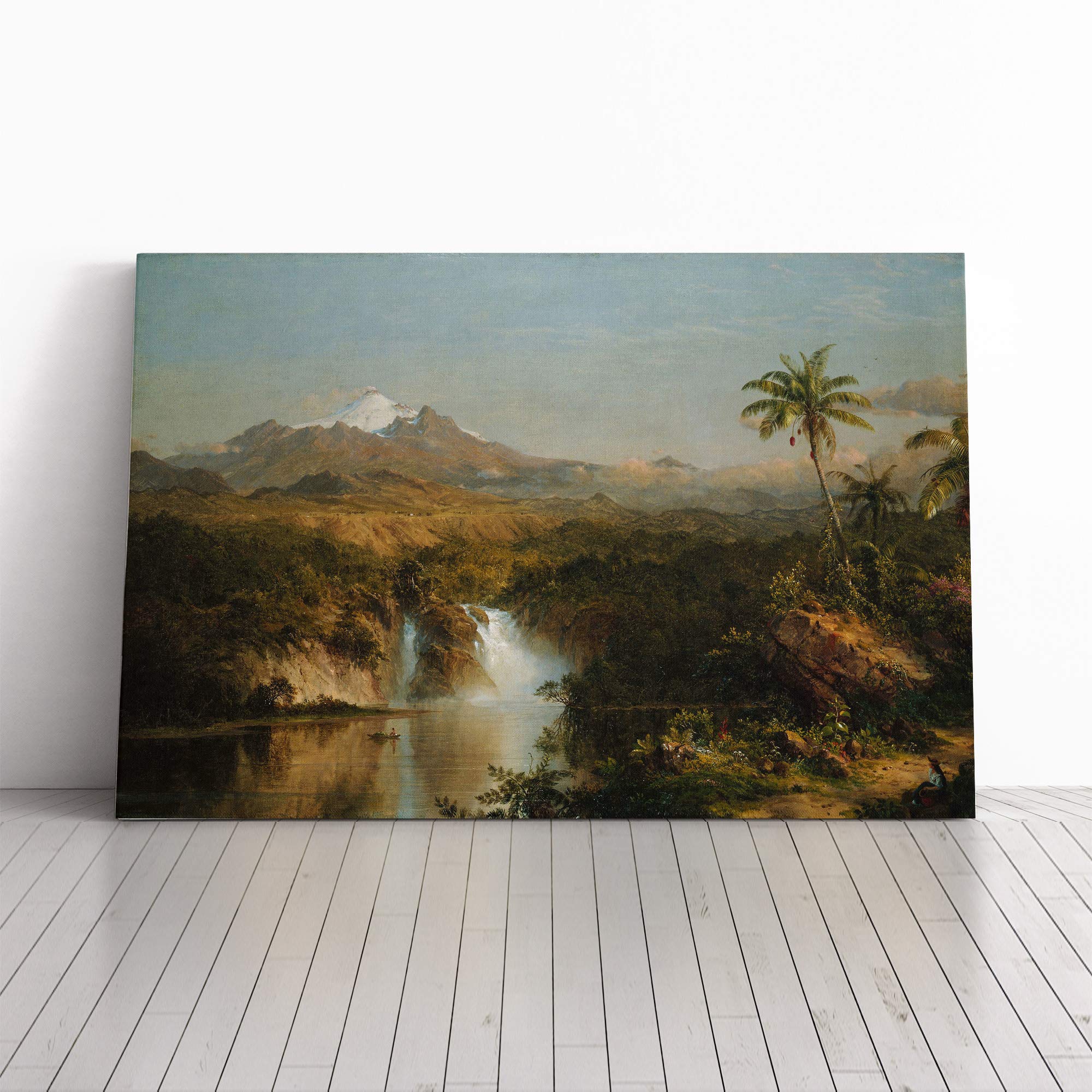 Frederic Edwin Church View of Cotopaxi Canvas Print | Gallery Wrapped 30mm Frame Wall Art | 20x14 inches | Ready to Hang | Modern Cityscape Picture | Living Room Bedroom Lounge Office