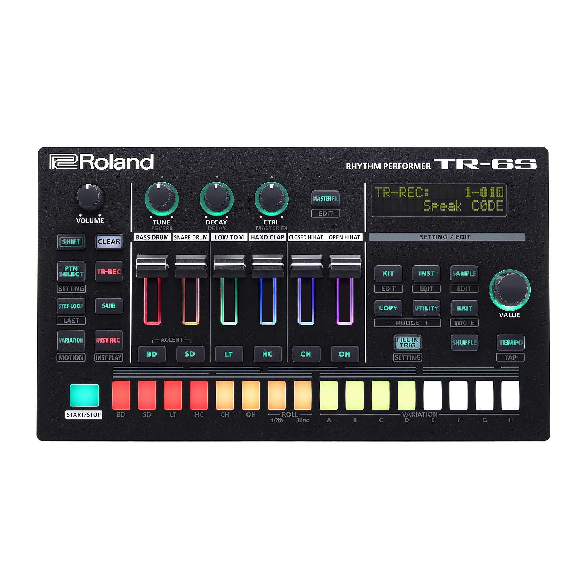 Roland TR-6S Rhythm Performer | Compact Drum Machine with Six Tracks of Authentic TR Sounds including TR-808, CR-78 & More | Large Preset Sample Library | Editable FM Sound Engine | Advanced Sequencer