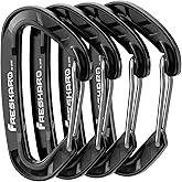 FresKaro 15kN-3372lbs Heavy Duty Wiregate Carabiners, Reliable Time-Tested Stainless Steel Spring Gate, for Camping, Hiking, Hammocks, Backpacking, Dog Leash etc., 3.15inch
