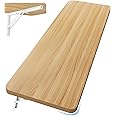 Neoaider Wall Mounted Folding Table 47.2”L x 19.7”W, Laundry Folding Table with Heavy Duty Metal Collapsible Shelf Brackets, 220 LBS Capacity, Wall Mounted Desk Fold Down for Small Spaces, Wood Color