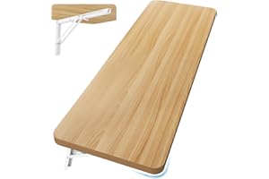 Neoaider Wall Mounted Folding Table 47.2”L x 19.7”W, Laundry Folding Table with Heavy Duty Metal Collapsible Shelf Brackets, Wall Mounted Desk Fold Down for Small Spaces, Wood Color