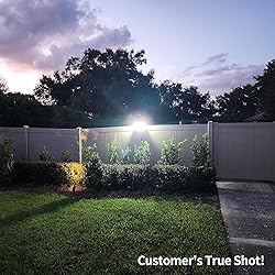 intelamp Solar Flood Lights - 2 Pack 6000mAh 1200LM