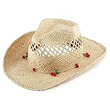 Straw Cowboy Hat Western Hats for Women Cowgirl Sun
