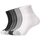WANDER Men's Athletic Ankle Socks 3/8 Pairs Thick Cushion Running Socks for Men&Women Cotton Socks 6-9/9-12/12-15