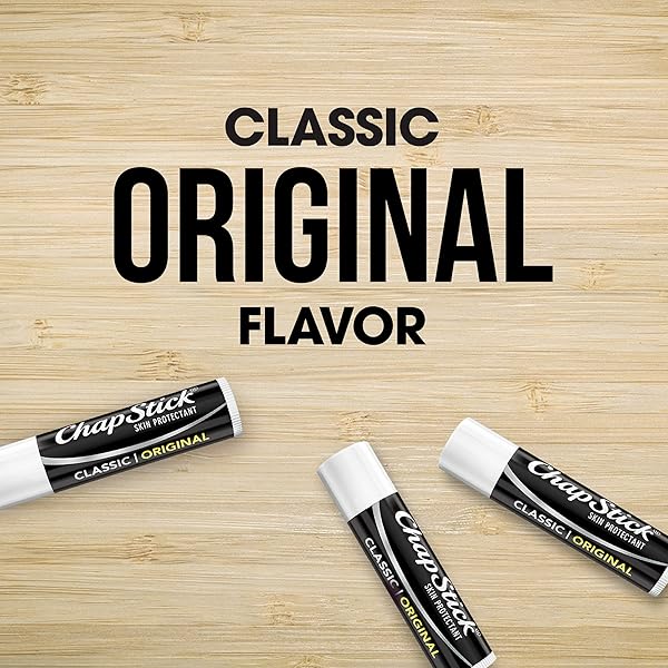 CHAPSTICK CLASSIC ORIGINAL LIP BALM – MOISTURIZING LIP CARE FOR DRY, CRACKED LIPS, 0.15 OZ EA