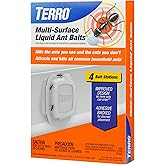 TERRO Indoor Liquid Ant Baits with Adhesive Strips for Discreet Baiting - TERRO Ant Trap and Bait Station - 4 Pack - T334B