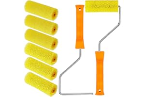 Suclain 8 Pcs 4 Inch Paint Roller Textured Bed Liner Roller Covers and Paint Roller Frame Kit Texture Roller Bed Liner Roller for Truck Coating Create Texture Effect