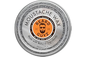 Beard Guyz Moustache Wax – Strong Hold Styling for Mustache & Facial Hair – Natural Beeswax & Carnauba Wax Grooming Balm for Sculpting, Shaping & Conditioning – 1 oz
