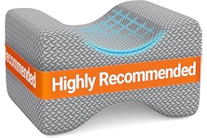 BlissTrends Memory Foam Knee Pillow, Knee Pillow for Side Sleepers, Leg Pillows for Sleeping Blood Circulation, Elevation Pillow for Spine Aligning, Sciatica, Back, Hip, Knee, Ankle Pain, Grey