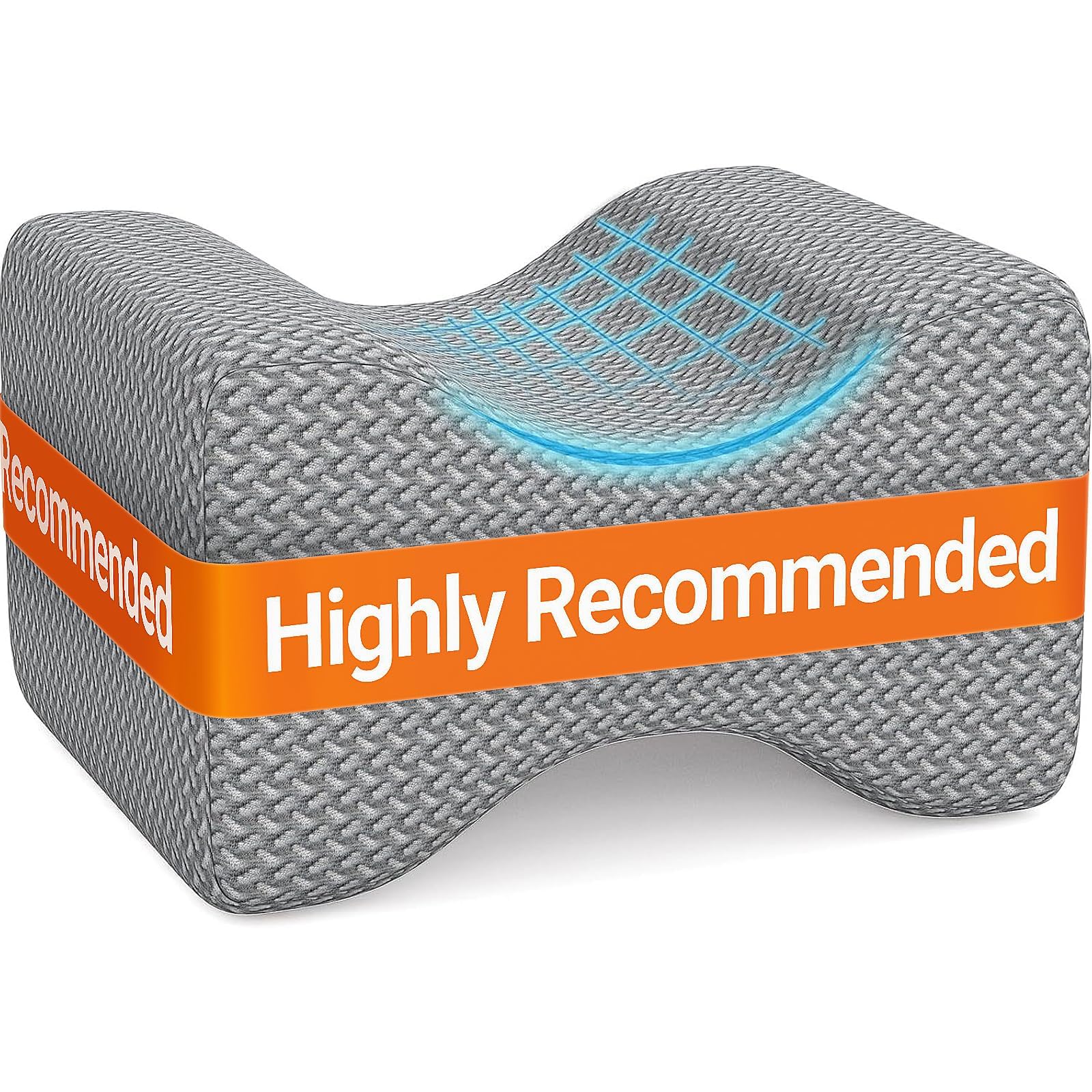 Photo 1 of BlissTrends Memory Foam Knee Pillow, Knee Pillow for Side Sleepers, Leg Pillows for Sleeping Blood Circulation, Elevation Pillow for Spine Aligning, Sciatica, Back, Hip, Knee, Ankle Pain, Grey
