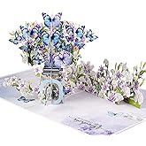 PQ Bees Butterflies Bottle Pop Up Sympathy Cards with Envelopes, Sorry for Your Loss Card, Religious Pop Up Sympathy for Loss of Loved one, Mother, Father, Husband (Butterflies Bottle)