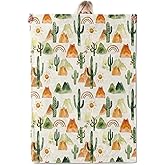 ICAAV Cactus Desert Blanket 50×60 Inch,Watercolor Lightweight Flannel Throw with Mountain, Rainbow and Sun Pattern, Cozy Nature Decor,Gifts for Kids, Teens, Women,Boho Style Lovers