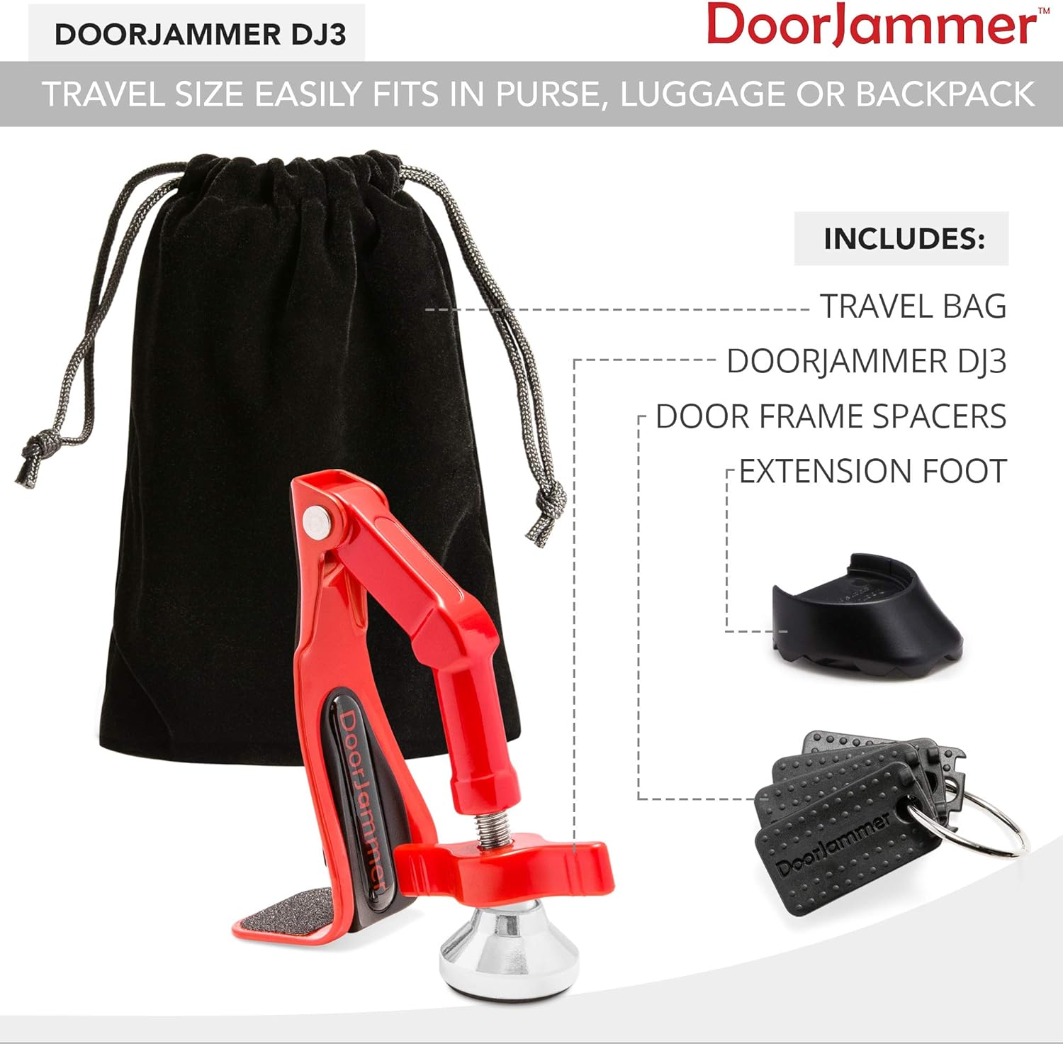 HOMGEN Stopper Jammer Verstelbare Deurbeveiligingsbar, Hoge Telescopische vergrendelingspaal, Thuis Antislip Stops Raambalk voor Franse Deuren Schuifpatio Slot, Zwart