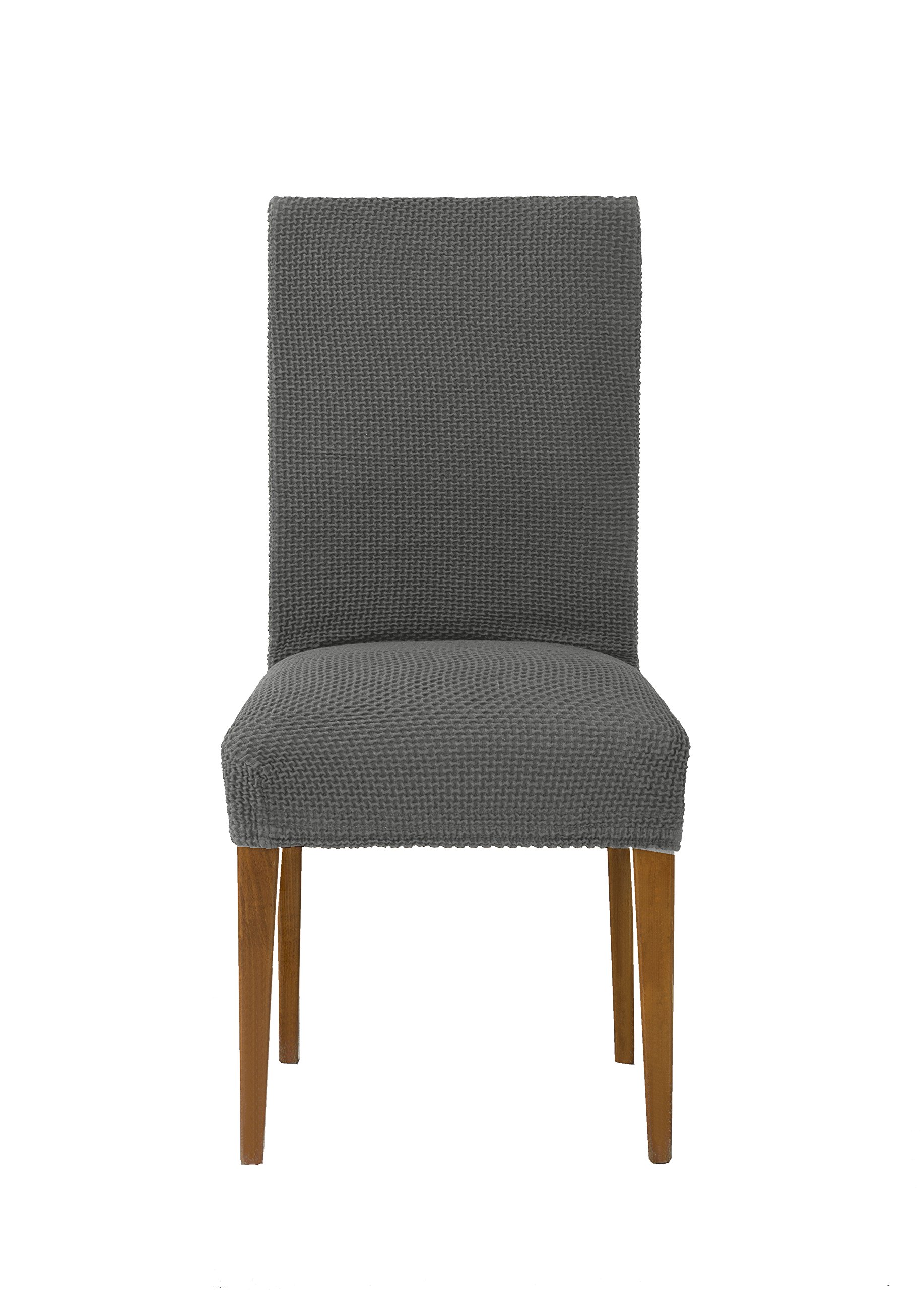 Eysa Cora Bi-Elastic Backed Chair Cover, Polyester-Cotton, Grey, 32 x 21 x 5 cm