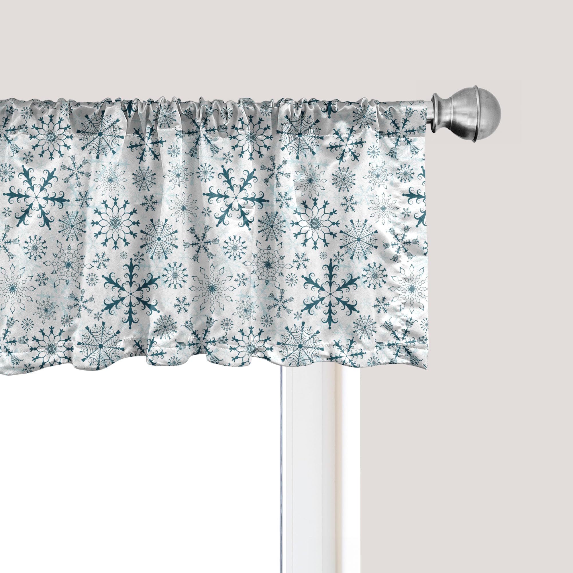 Ambesonne Winter Window Valance, Merry Xmas Theme