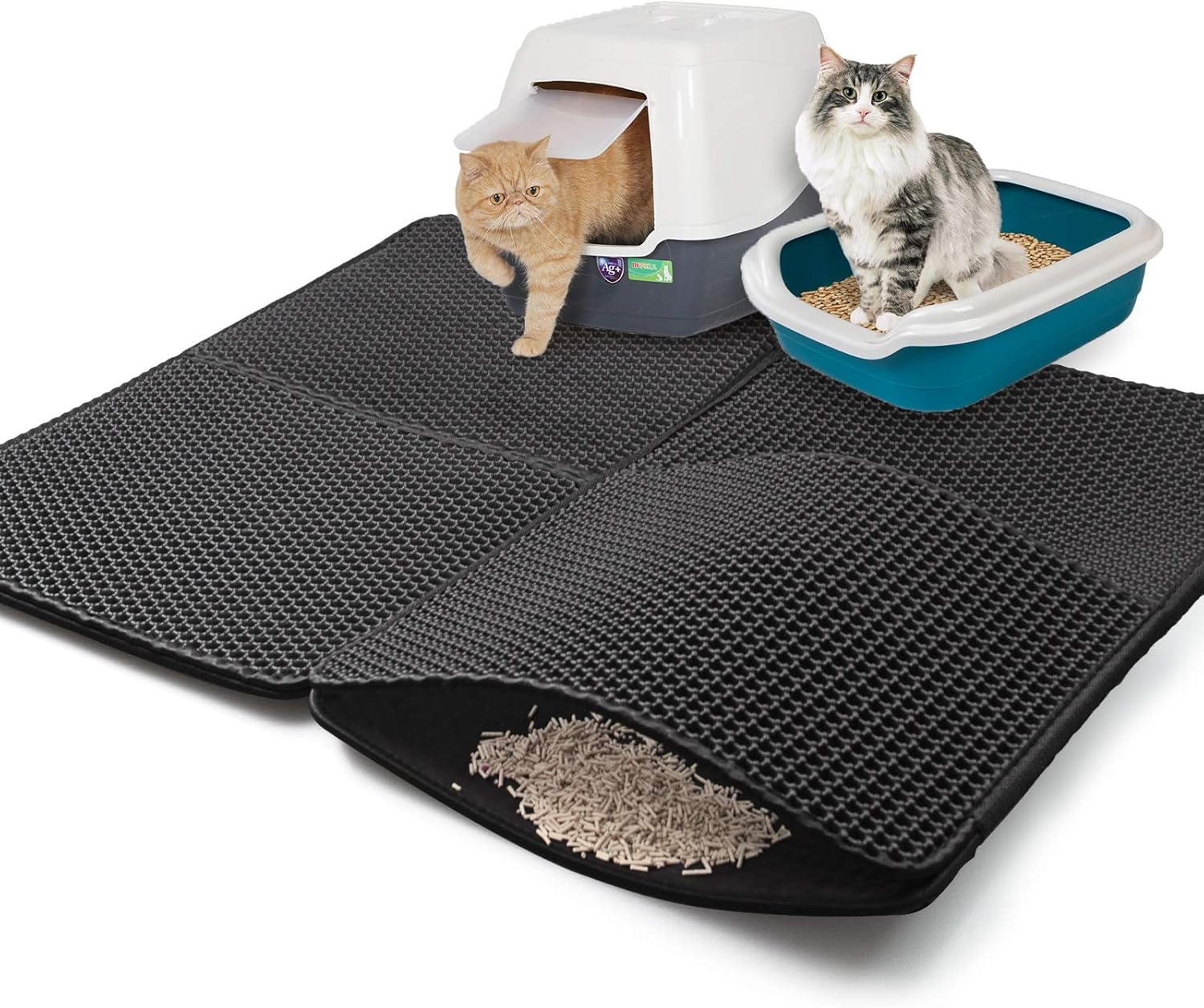 Aboval Cat Litter Mat Black Color,Kitty Litter Trapper, Extra Large Max