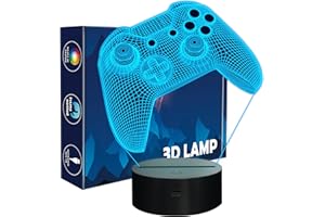 OkiyiD Gamer Gift, 3D Illusion Lamp, Gaming Night Light with 16 Colors Remote and Touch Control Dimmable- Perfect for Men's Game Room Decoration, Boys' Kids Room, Birthday Gift