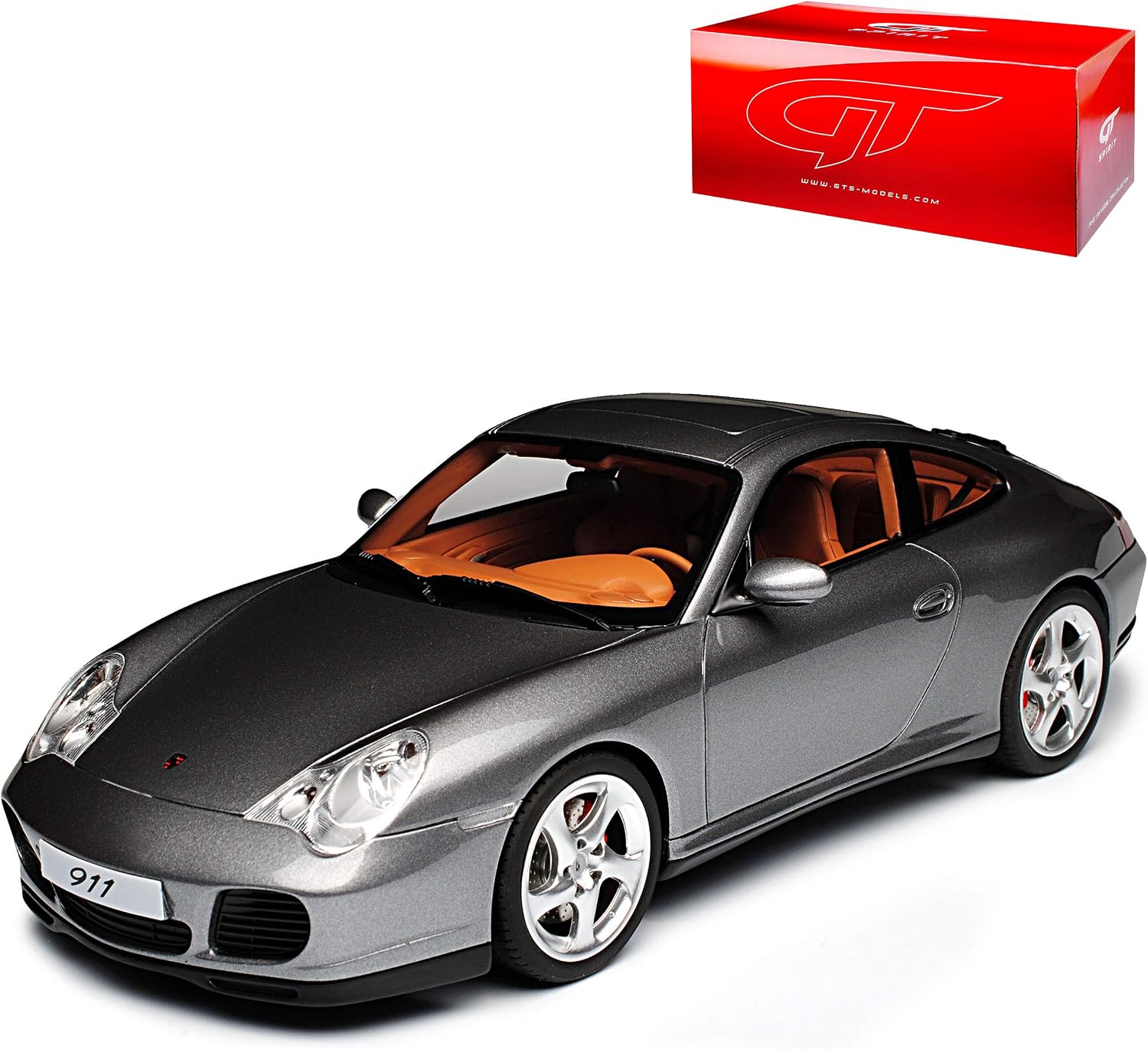 Burago Porsche 356b Cabrio Modellauto 1/24 – Schwarz, Mit Individuellem Wunschkennzeichen, Ca. 18 Cm