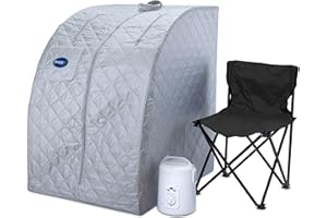 Durasage Lightweight Portable Personal Steam Sauna Spa for Relaxation at Home, 60 Minute Timer, 800 Watt Steam Generator, Chair Included