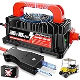 EXEFCH 36 Volt 18Amp Golf cart Battery Charger with Crowfoot 2Pin Plug 36v Trickle Charge for Club Car EZGO Yamaha Golf Car Lead Acid Batteries (36 Volt Golf Cart Battery Charger)