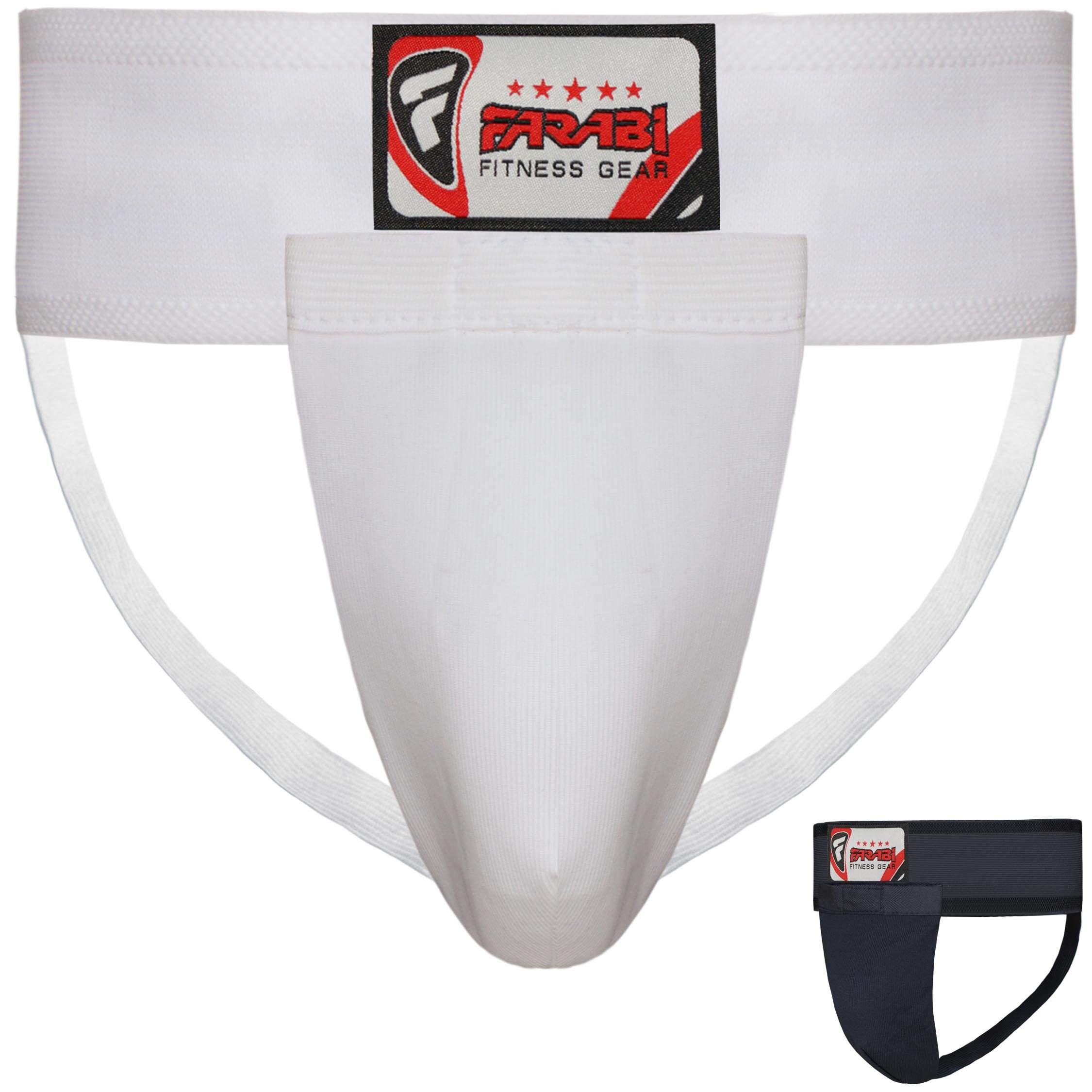 Farabi Sports Groin Guard MMA Martial Arts Boxing Groin Protector Groin Strain Support Groin Support Groin Protector Boxing Groin Protector Krav Maga (Medium, White)