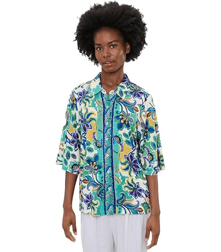 Amazon.com: Johnny Was Womens Smocked Sleeve Paris Blouse