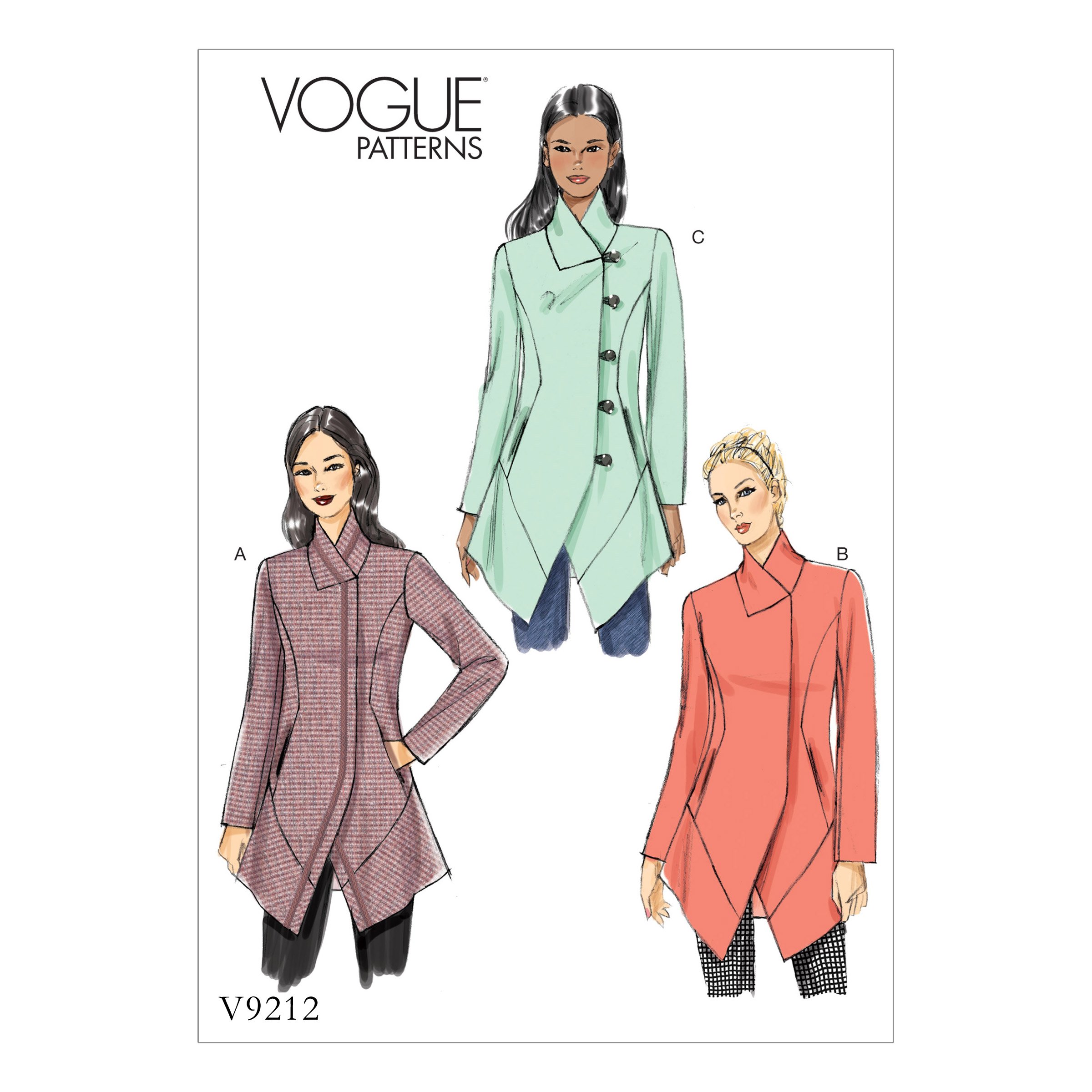Vogue Patterns 9212 E5,Misses Jacket,Sizes 14-22, Tissue, Multicoloured, 15 x 0.5 x 22 cm