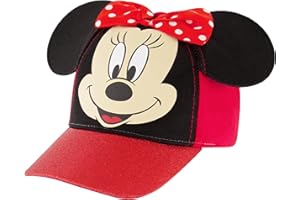 Disney Girls Baseball Cap, Minnie Mouse Ears Adjustable Toddler Hat, Ages 2-4 Or Girl Hats for Kids Ages 4-7Baseball Cap