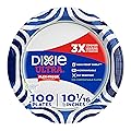 Dixie Ultra, Large Paper Plates, 10 Inch, 100 Count, 3X Stronger, Heavy Duty, Microwave-Safe, Soak-Proof, Cut Resistant, Disposable Plates For Heavy, Messy Meals