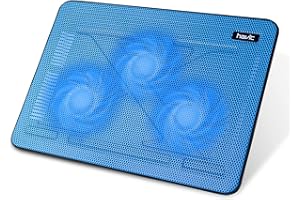 Havit HV-F2056 15.6-17 Inch Laptop Cooler Cooling Pad - Slim Portable USB Powered (3 Fans) (Blue)