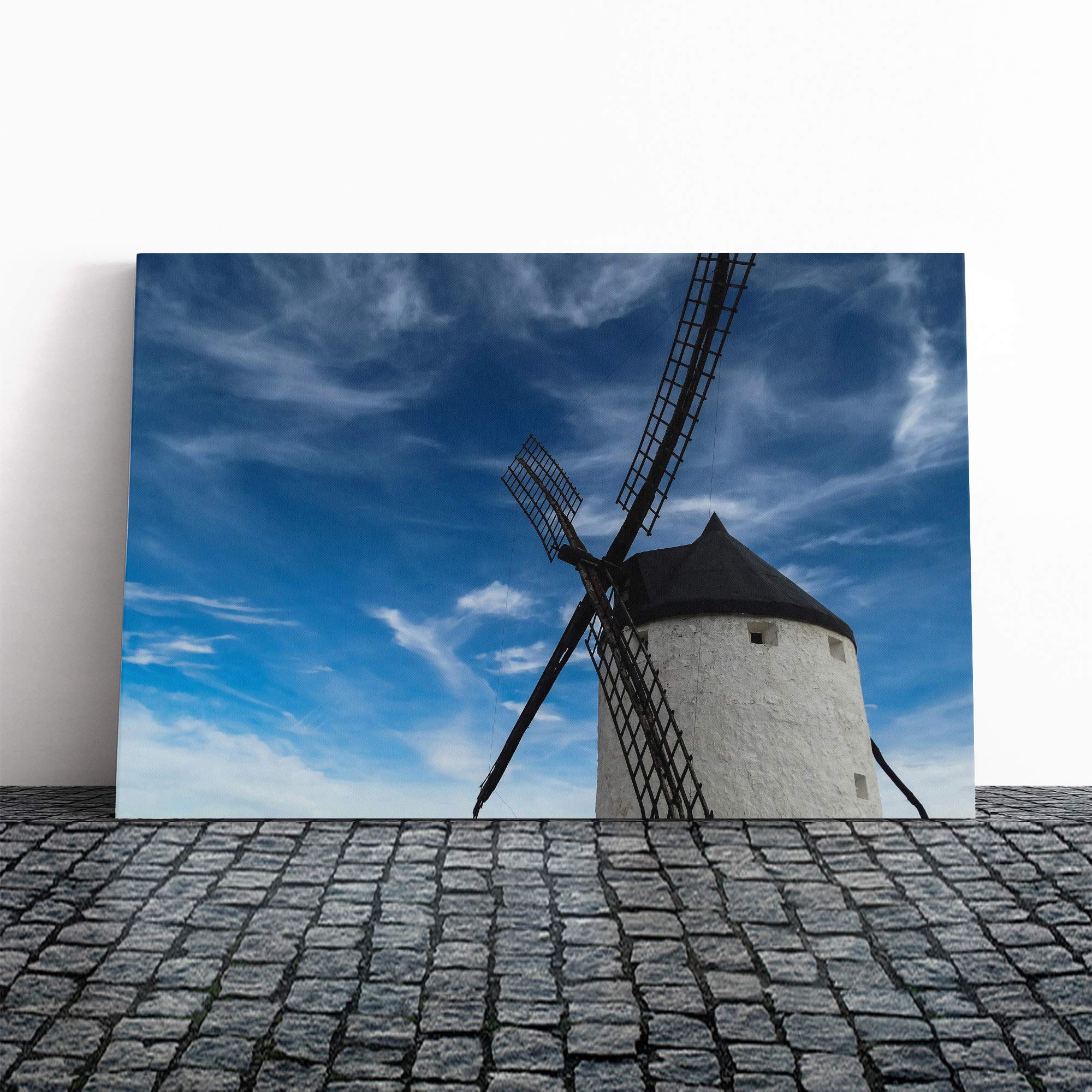 Windmill (2) Canvas Print | Gallery Wrapped 30mm Frame Wall Art | 20x14 inches | Ready to Hang | Modern Picture | Living Room Bedroom Lounge Office