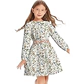 tiny sugar Girls Floral Smocked Waist Dress Church Holiday Playwear Soft Midi Dress with Pockets