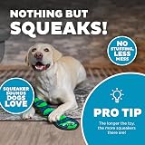Outward Hound Invincibles Blue Snake Plush Dog Toy Large 3 Squeakers view 4
