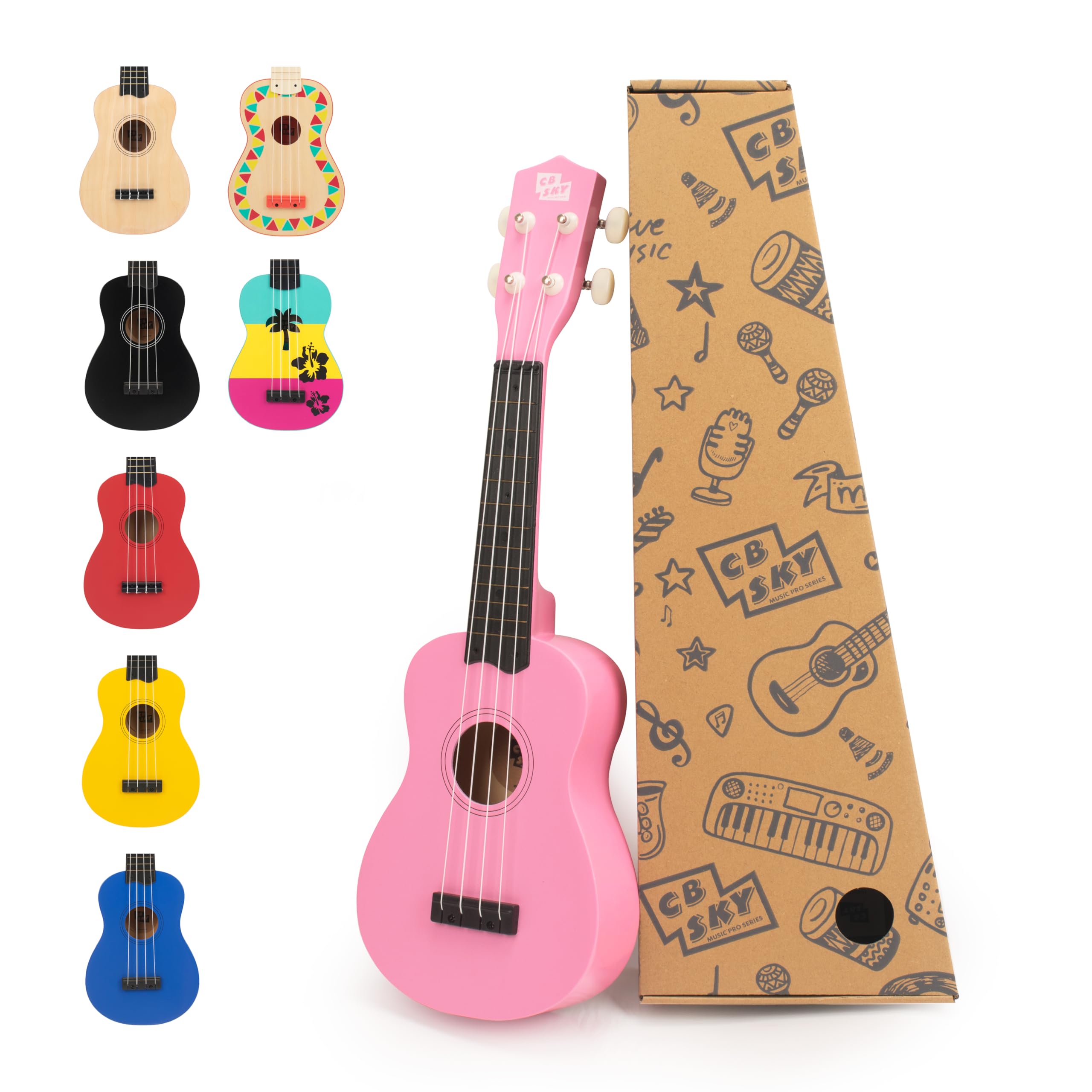 CB SKY 21” (53cm) Soprano Ukulele for Kids/Beginner - Pink